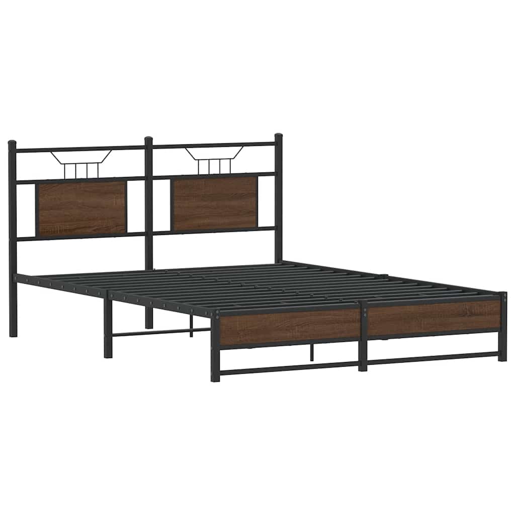 sengeramme 150x200 cm uden madras konstrueret træ brunt eg