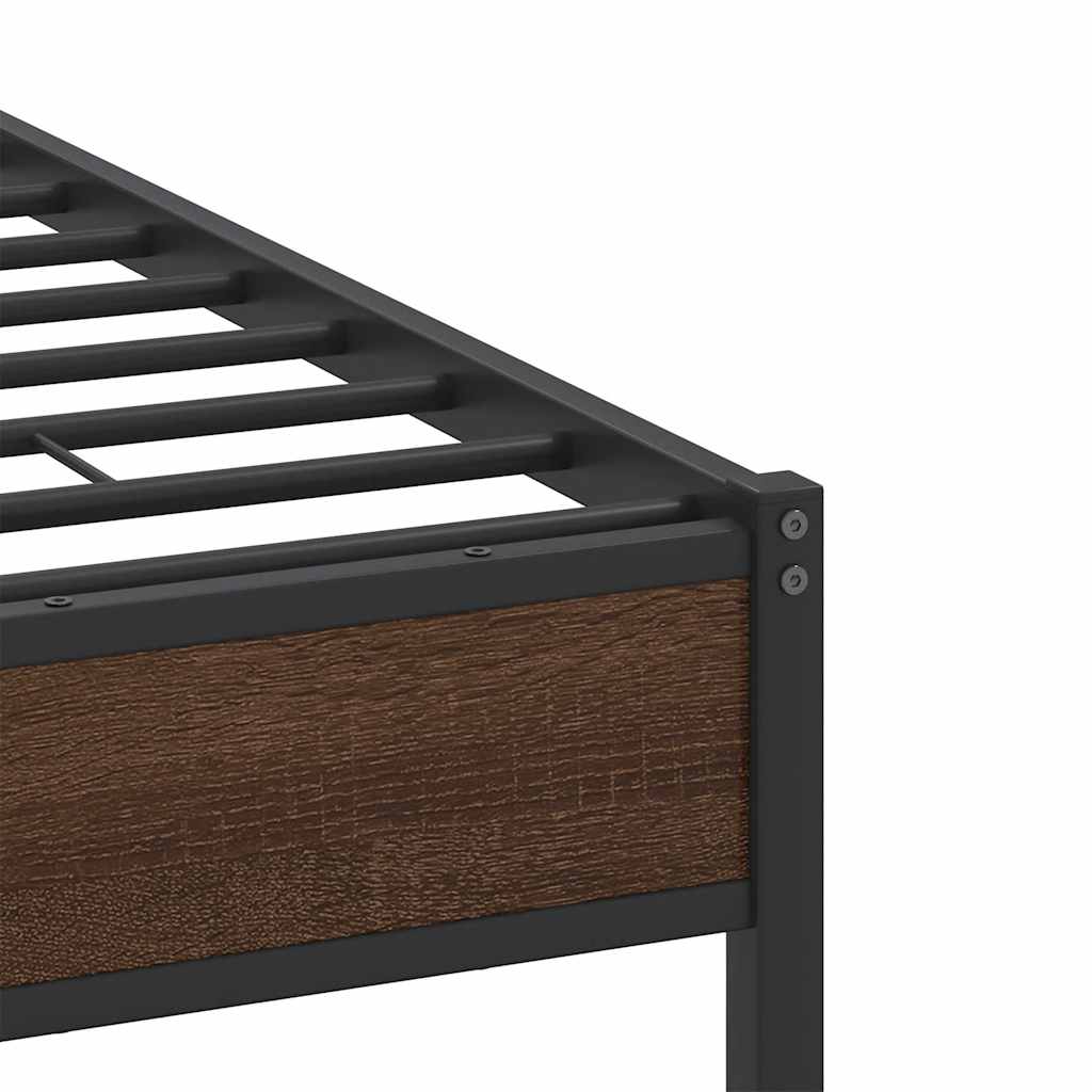 sengeramme 150x200 cm uden madras konstrueret træ brunt eg