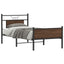 sengeramme 75x190 cm uden madras konstrueret træ brunt eg