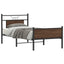 sengeramme 90x200 cm uden madras konstrueret træ brunt eg