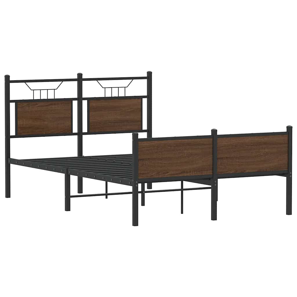 sengeramme 120x200 cm uden madras konstrueret træ brunt eg