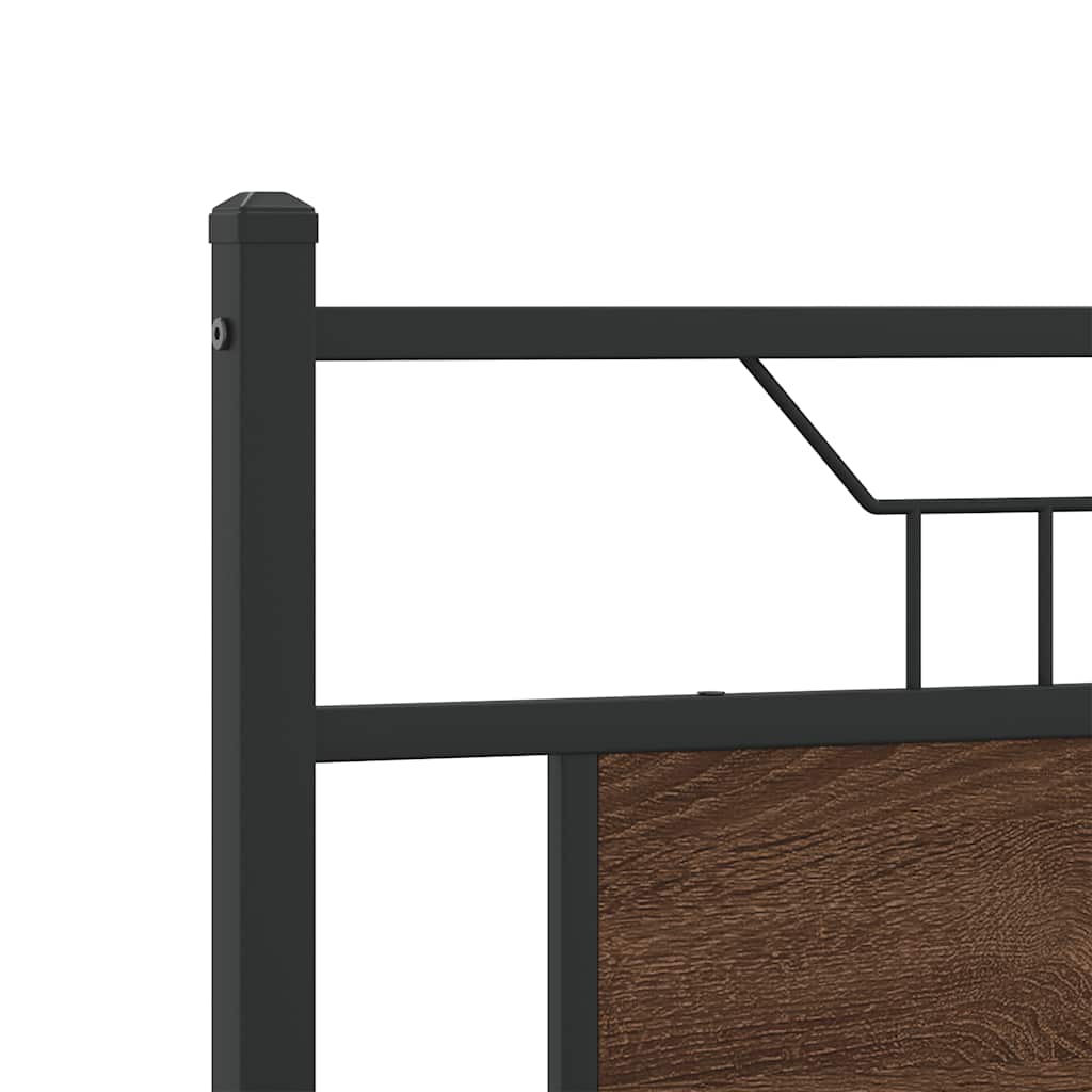 sengeramme 137x190 cm uden madras konstrueret træ brunt eg