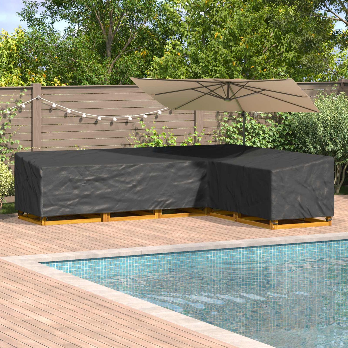 Møbelbetræk 355 x 275 x 80 cm 420D Oxford Stof L-form Vandtæt