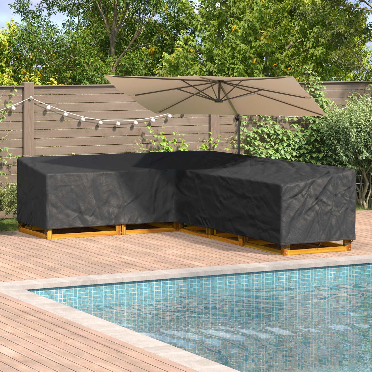 Møbelbetræk Sort 355 x 275 x 80 cm 210D Oxford Stof