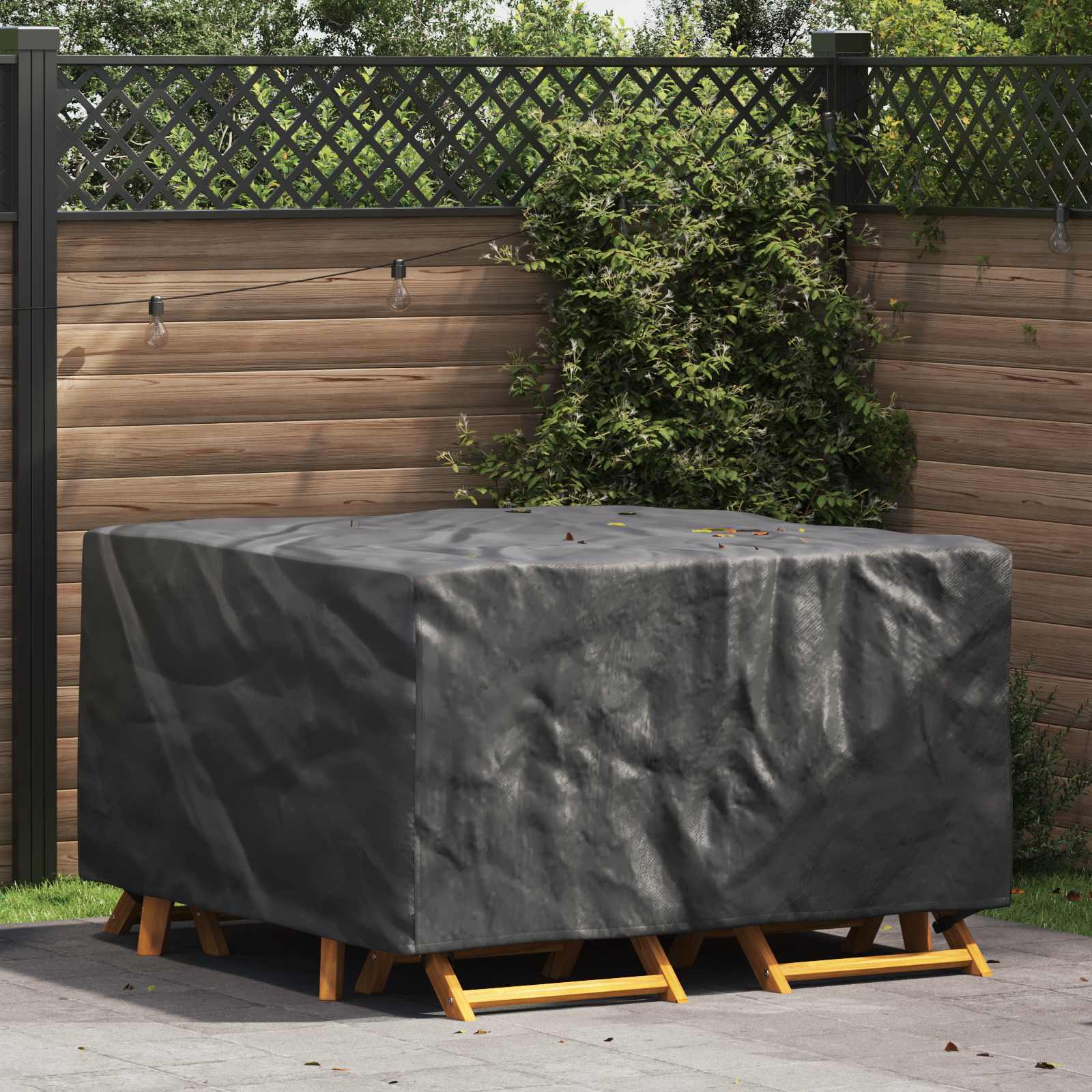 Møbelbetræk Ensfarvet Sort 150 x 150 x 75 cm 210D billede