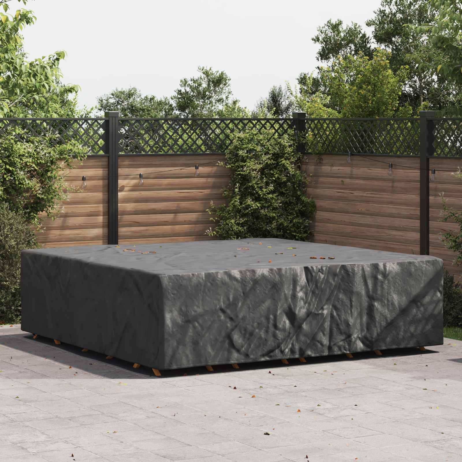 Møbelbetræk Ensfarvet Sort 260 x 260 x 90 cm 600D billede