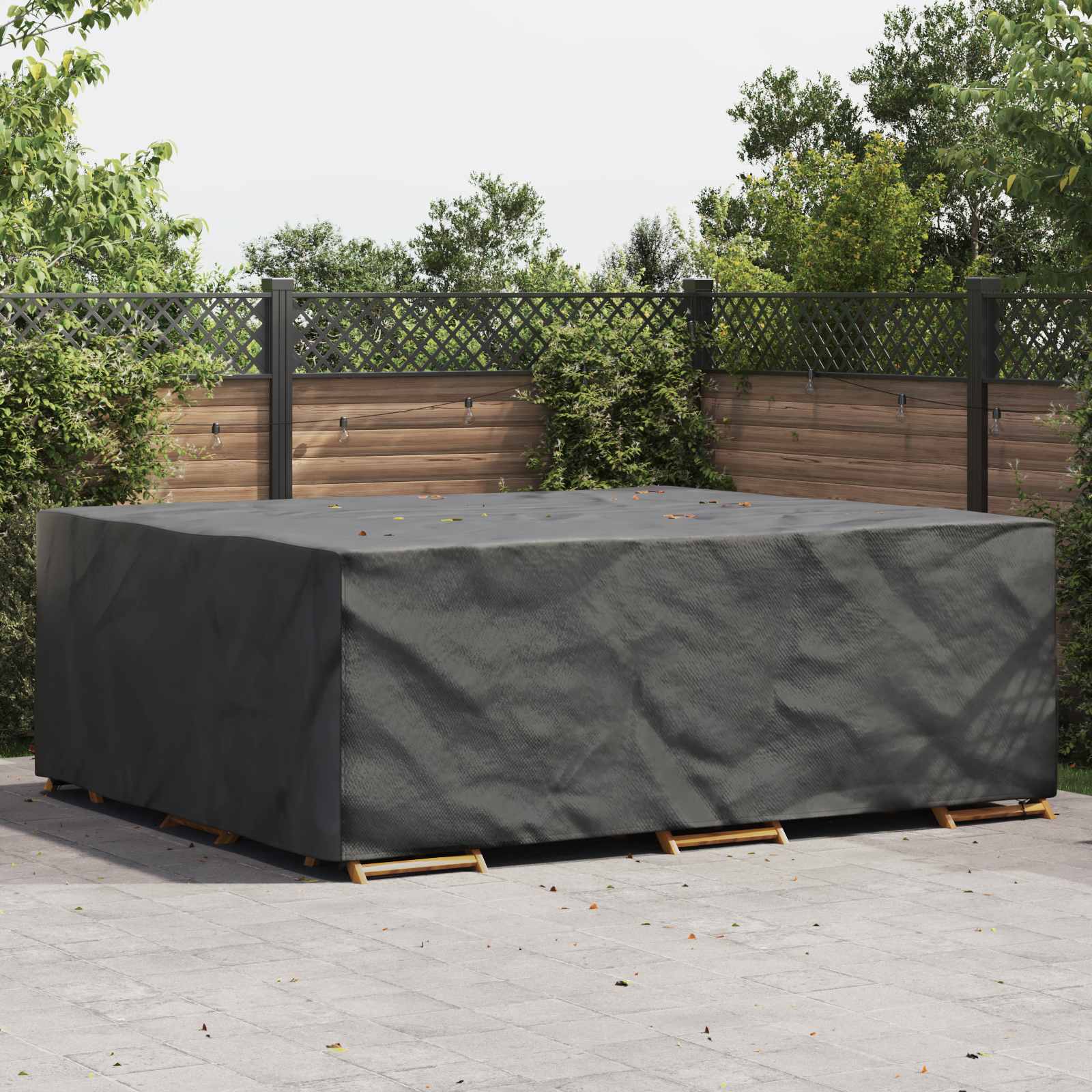 Møbelbetræk Ensfarvet Sort 300 x 250 x 100 cm 210D billede