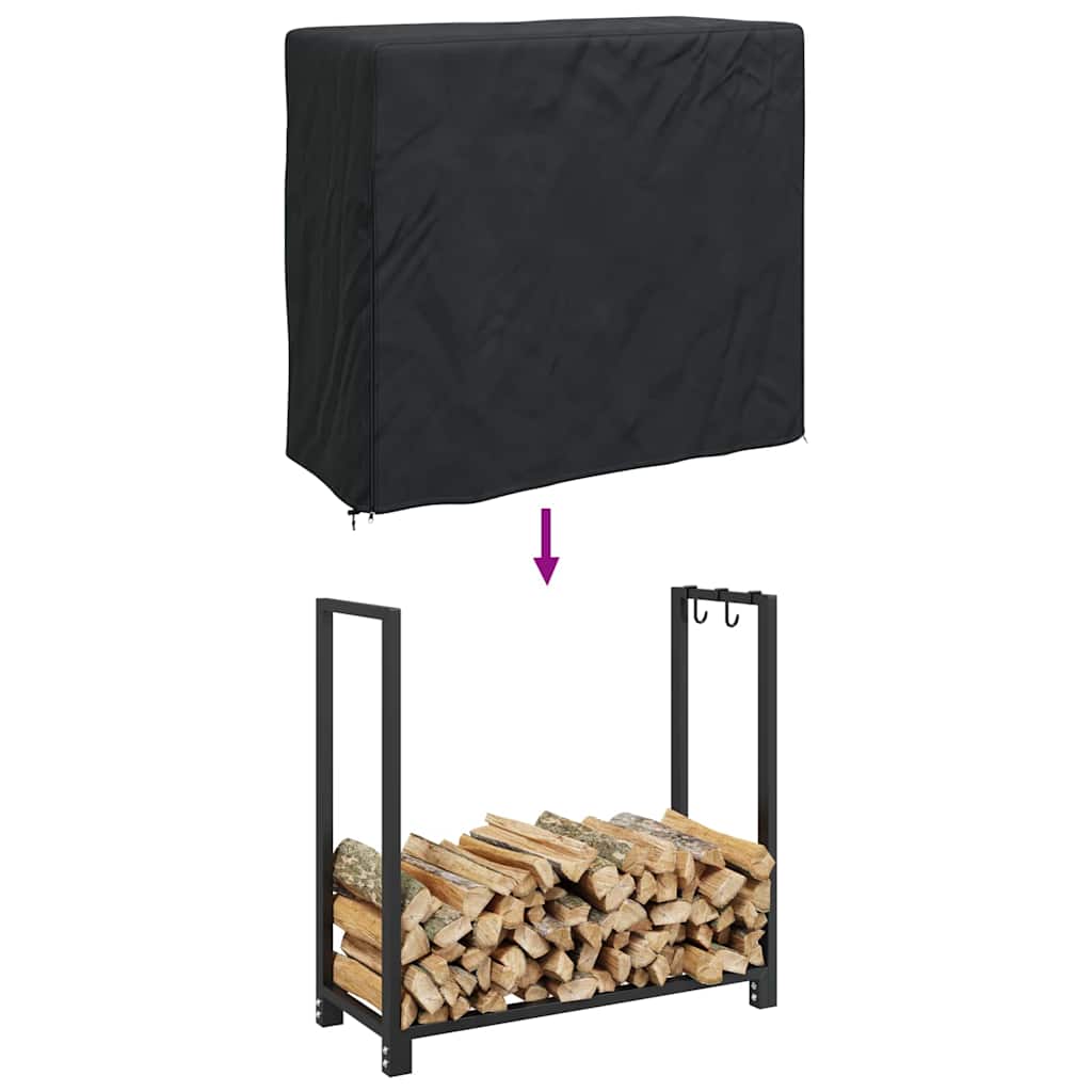 Brændestabelafdækning Sort 61 x 122 x 106 cm 600D Oxford Stof