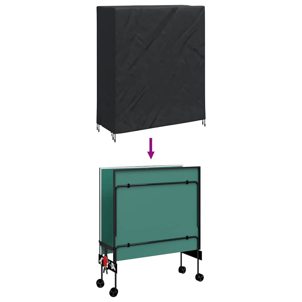 Pingpong borddække Ensfarvet Sort 165 x 70 x 185 cm Stof