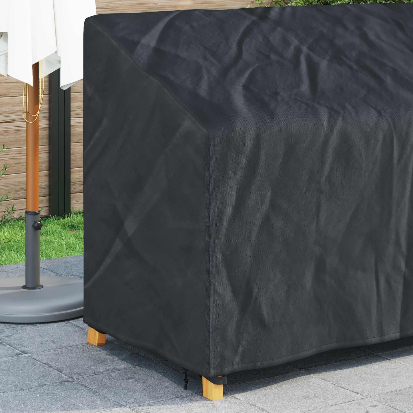 Havebænkkappe Sort 165 x 70 x 65 / 94 cm 420D Oxford Stof