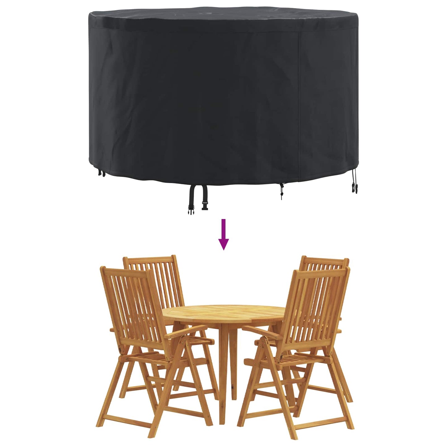 Møbelbetræk Sort 102 x 102 x 71 cm 420D Oxford Stof