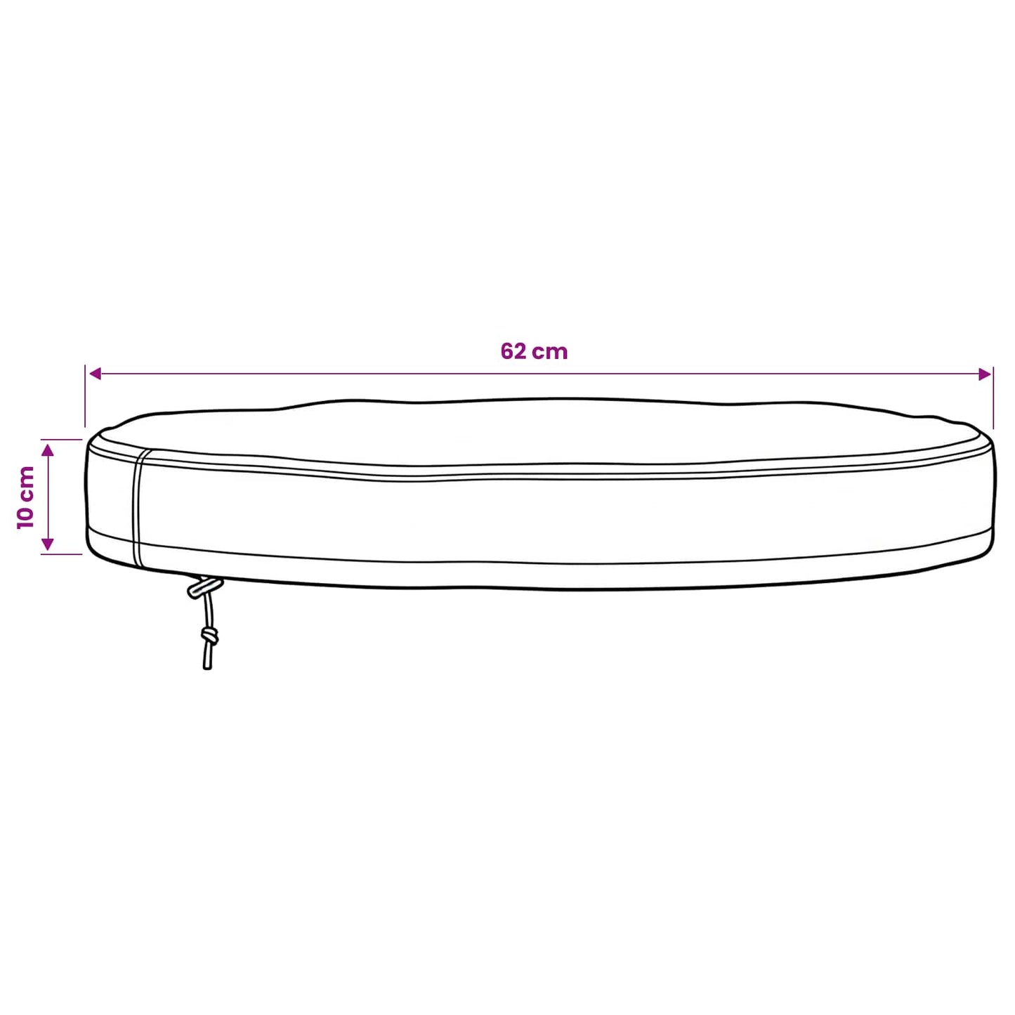 Udendørs Borddække Sort 62 x 62 x 10 cm 420D Oxford Stof