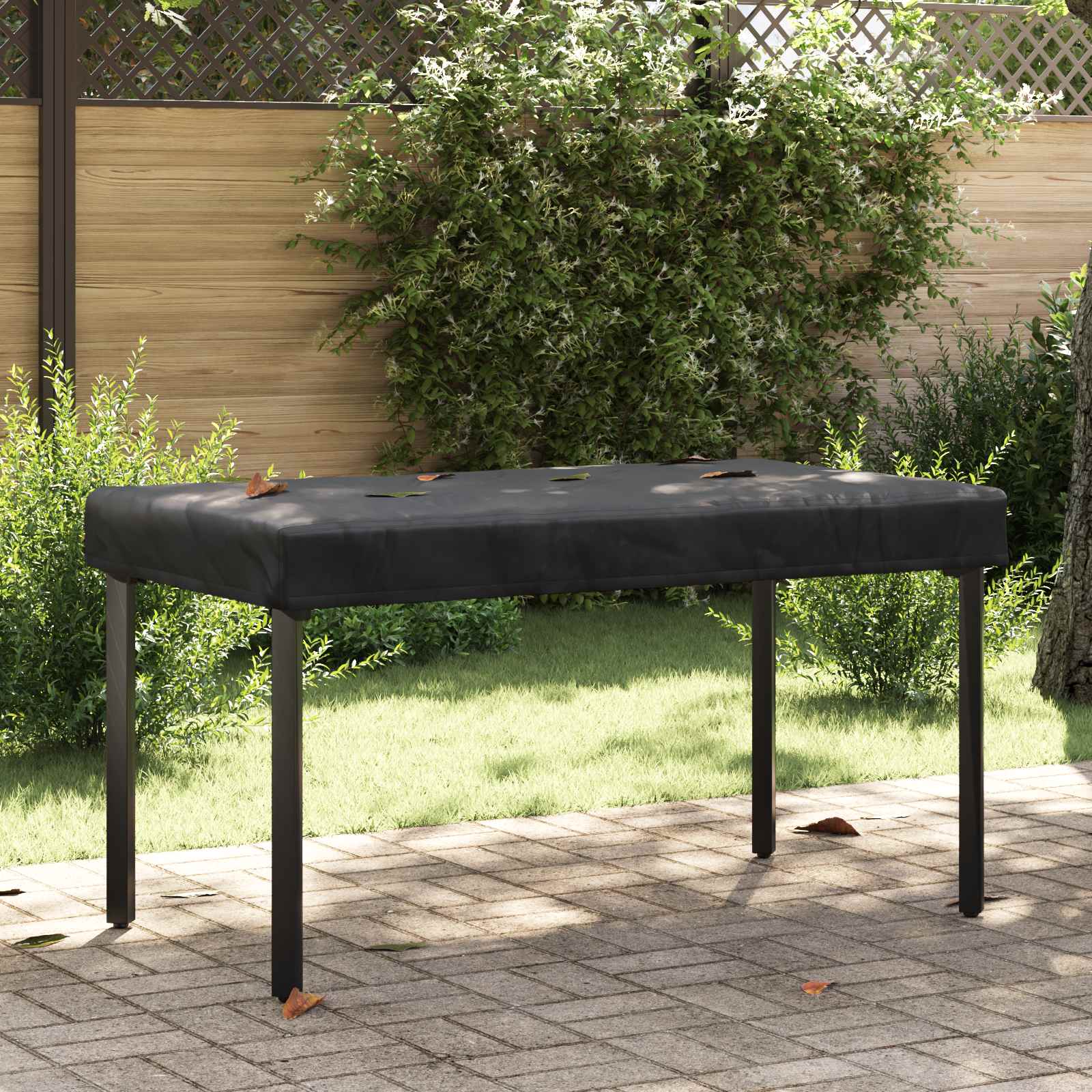 Borddække 152 x 92 x 15 cm Stof Rektangulær Vandtæt Sort