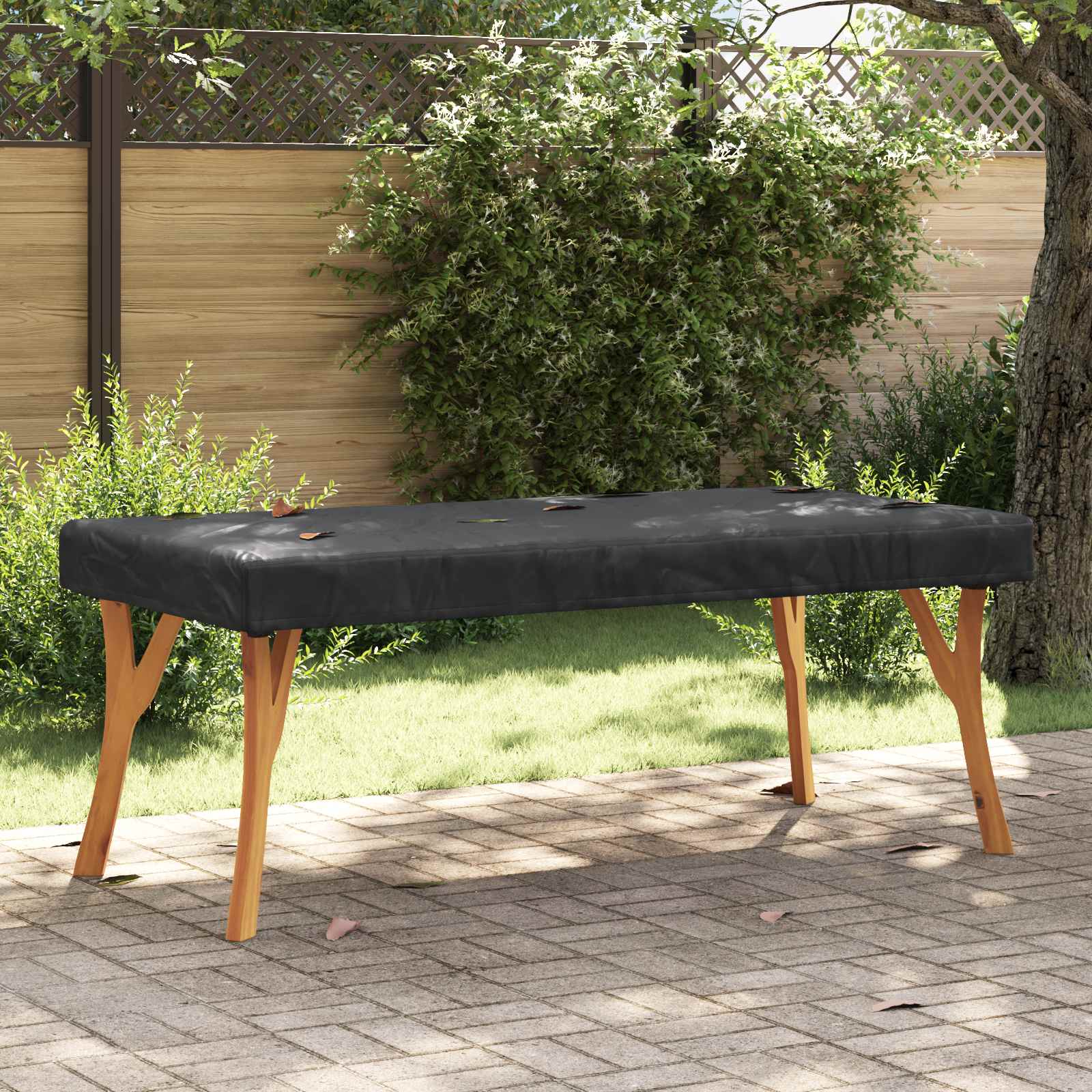 Borddække 162 x 92 x 15 cm Stof Rektangulær Vandtæt Sort