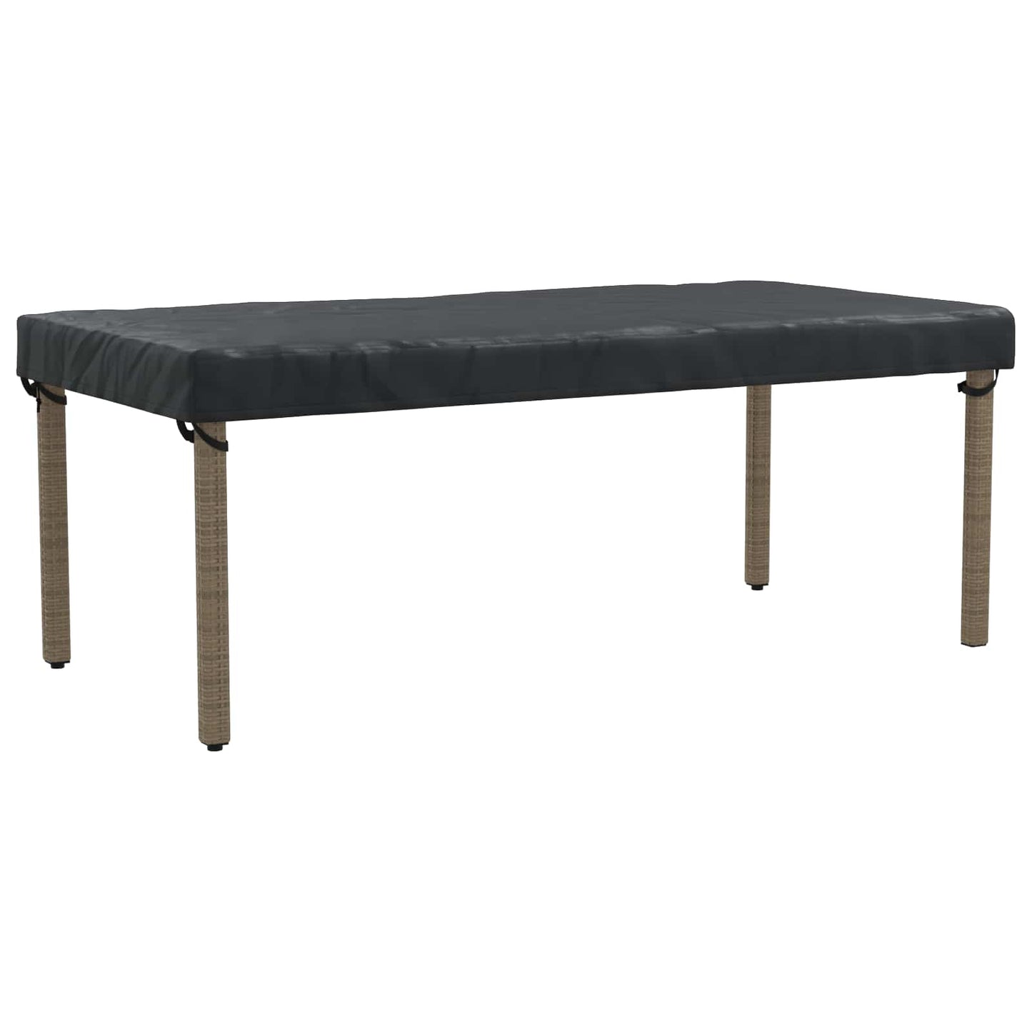 Borddække Ensfarvet Sort 202 x 92 x 15 cm Stof