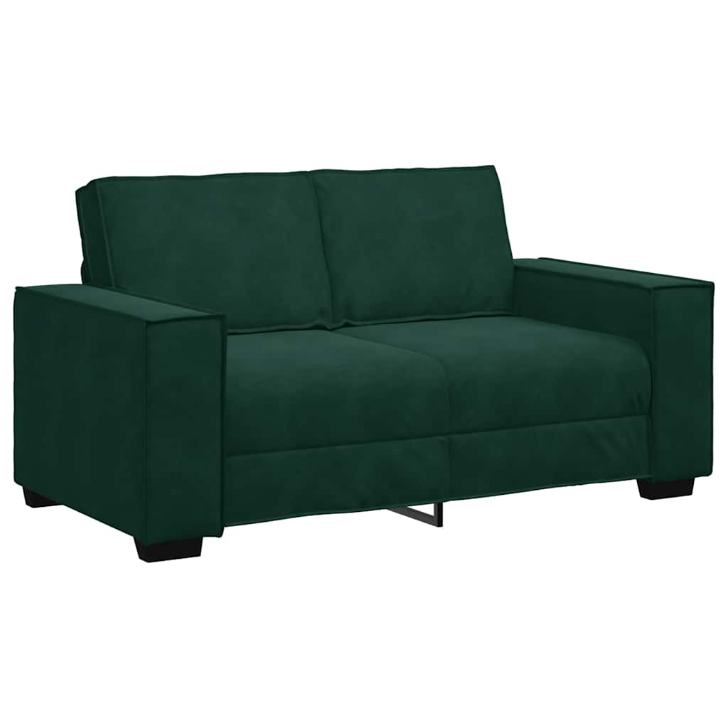 2-personers sofa 160x78x84 cm fløjl mørkegrøn