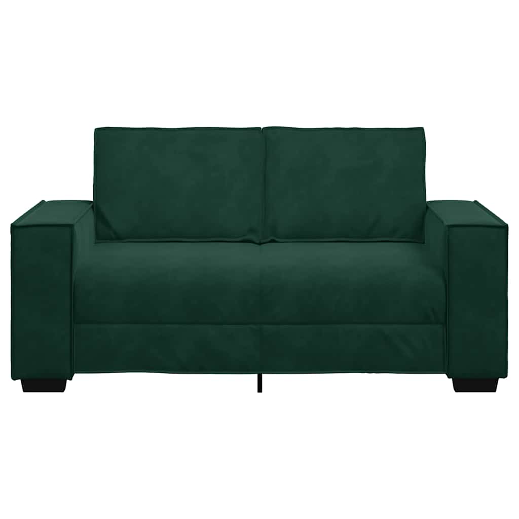 2-personers sofa 160x78x84 cm fløjl mørkegrøn