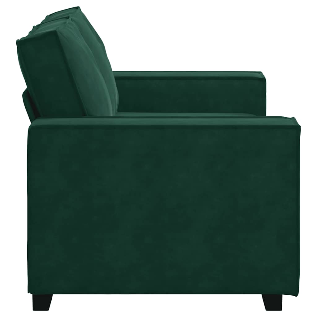 2-personers sofa 160x78x84 cm fløjl mørkegrøn