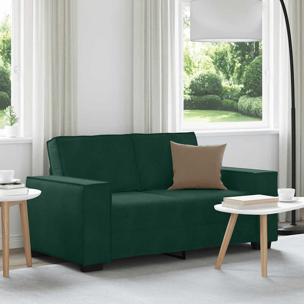 2-personers sofa 160x78x84 cm fløjl mørkegrøn