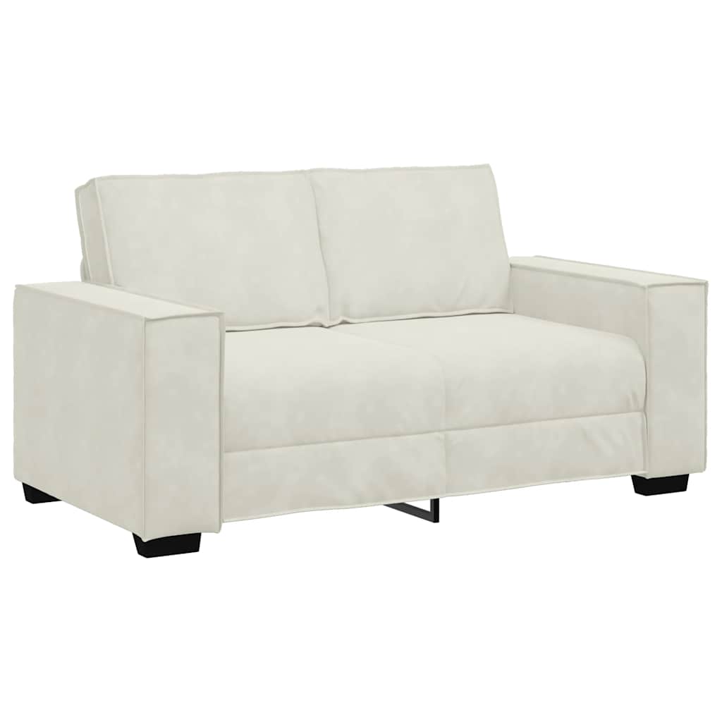2-personers sofa 160x78x84 cm velour cremefarvet
