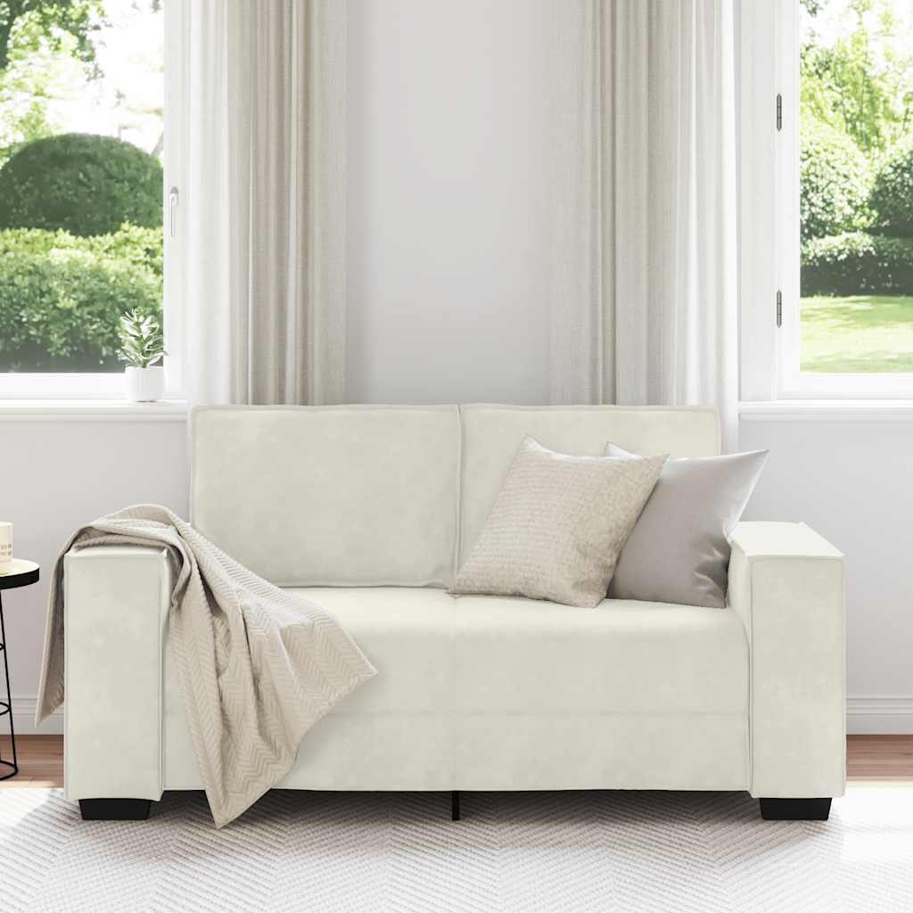 2-personers sofa 160x78x84 cm velour cremefarvet