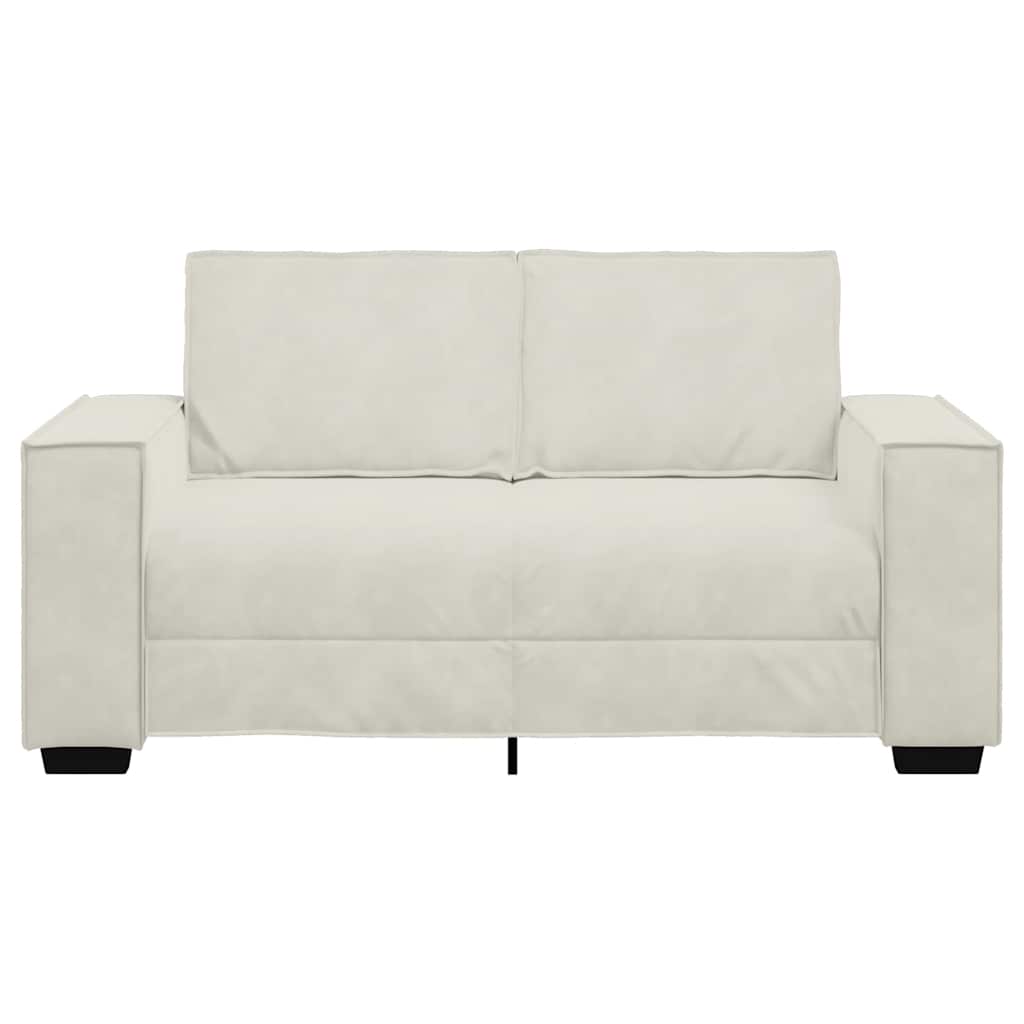 2-personers sofa 160x78x84 cm velour cremefarvet