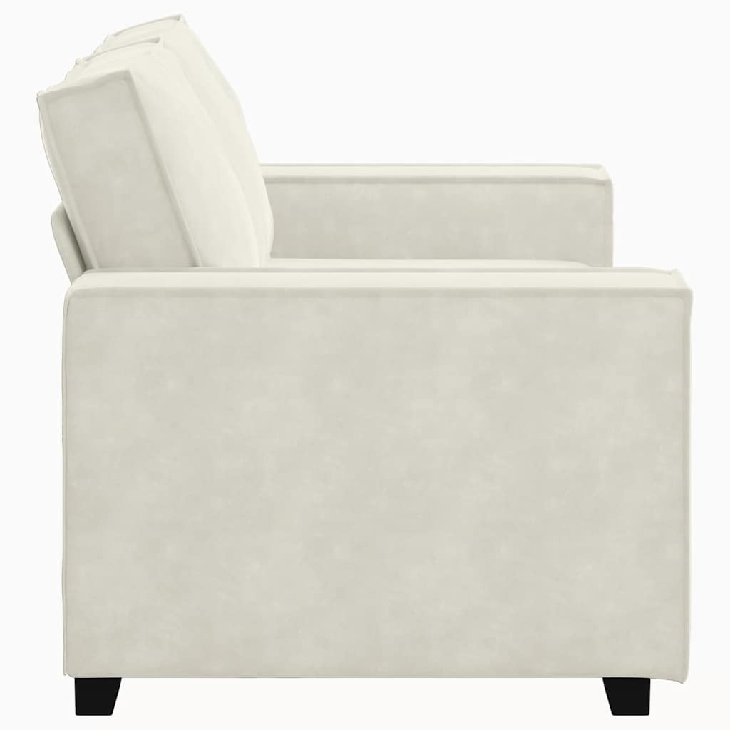 2-personers sofa 160x78x84 cm velour cremefarvet