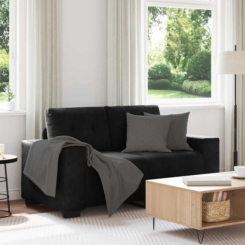 elskovssofa 160x77x82 cm fløjl sort