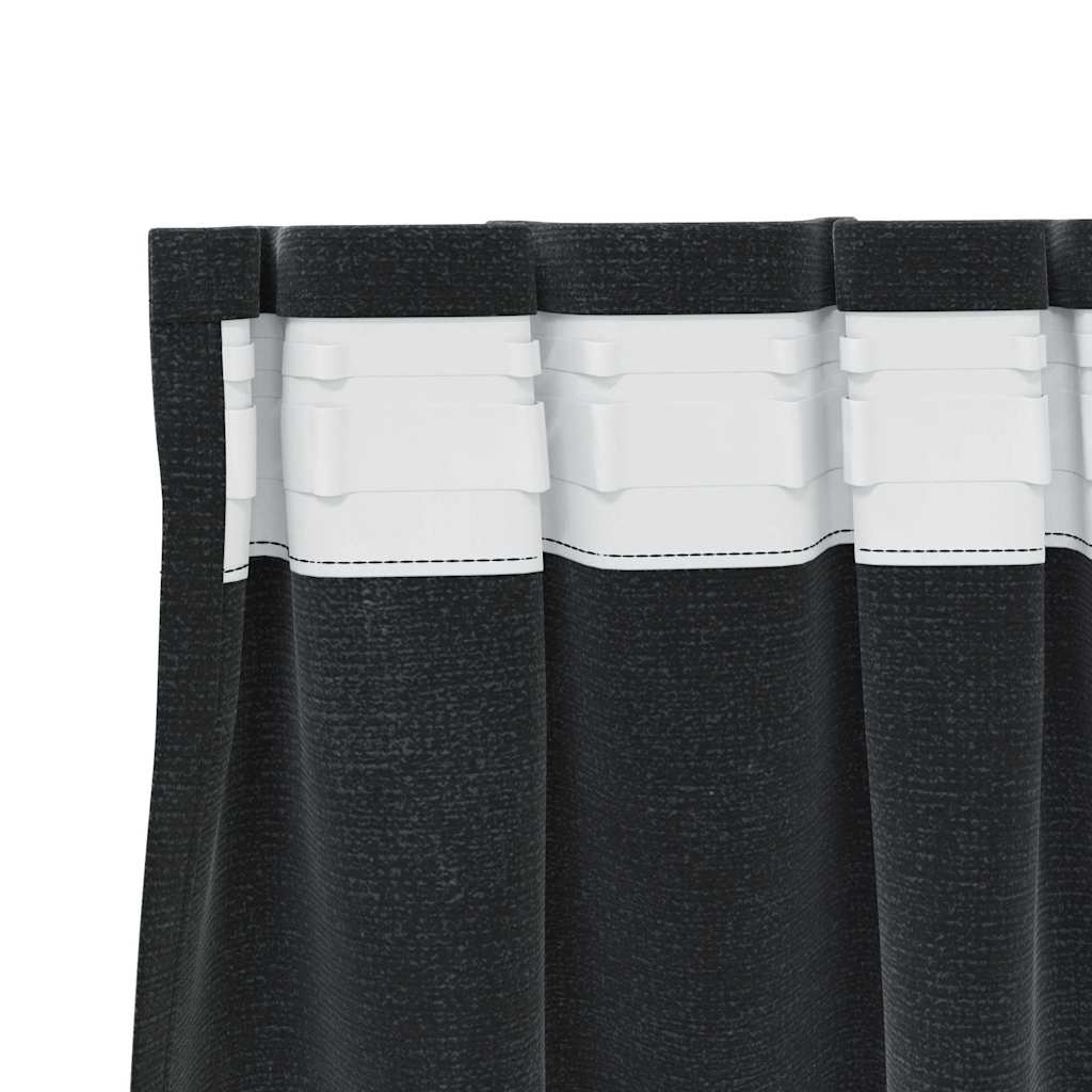 Mørklægningsgardiner 2 stk. Sort 140 x 140 cm Fløjl