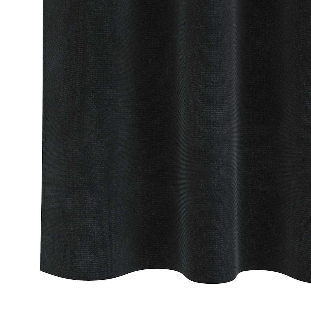 Mørklægningsgardiner 2 stk. Sort 140 x 140 cm Fløjl
