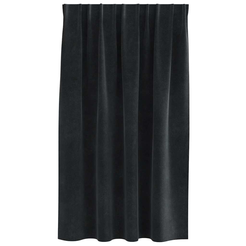 Mørklægningsgardiner 2 stk. Sort 140 x 140 cm Fløjl