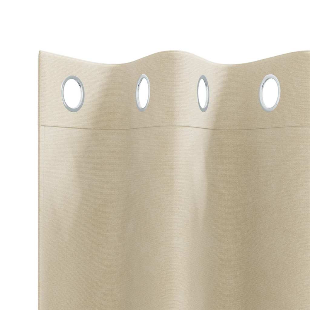 Mørklægningsgardiner 2 stk. Creme 140 x 140 cm Fløjl