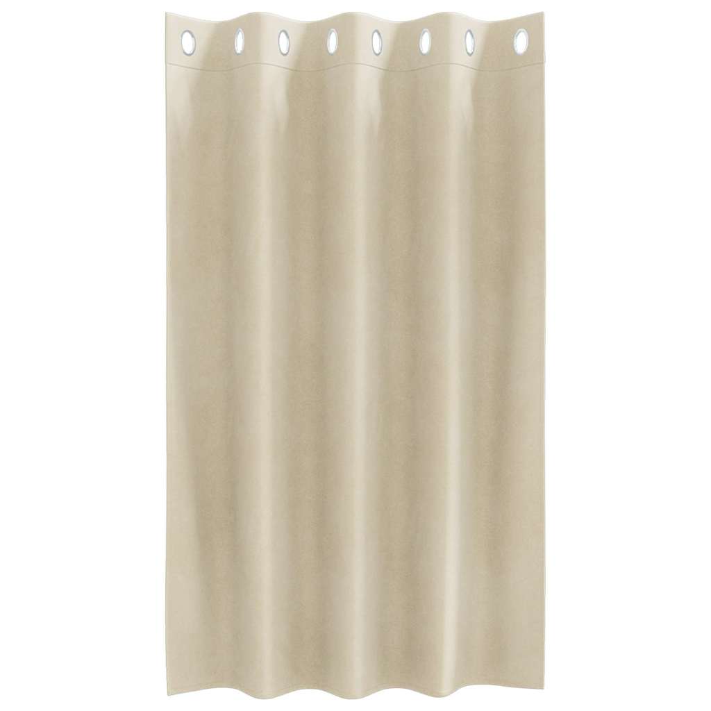 Mørklægningsgardiner 2 stk. Creme 140 x 140 cm Fløjl