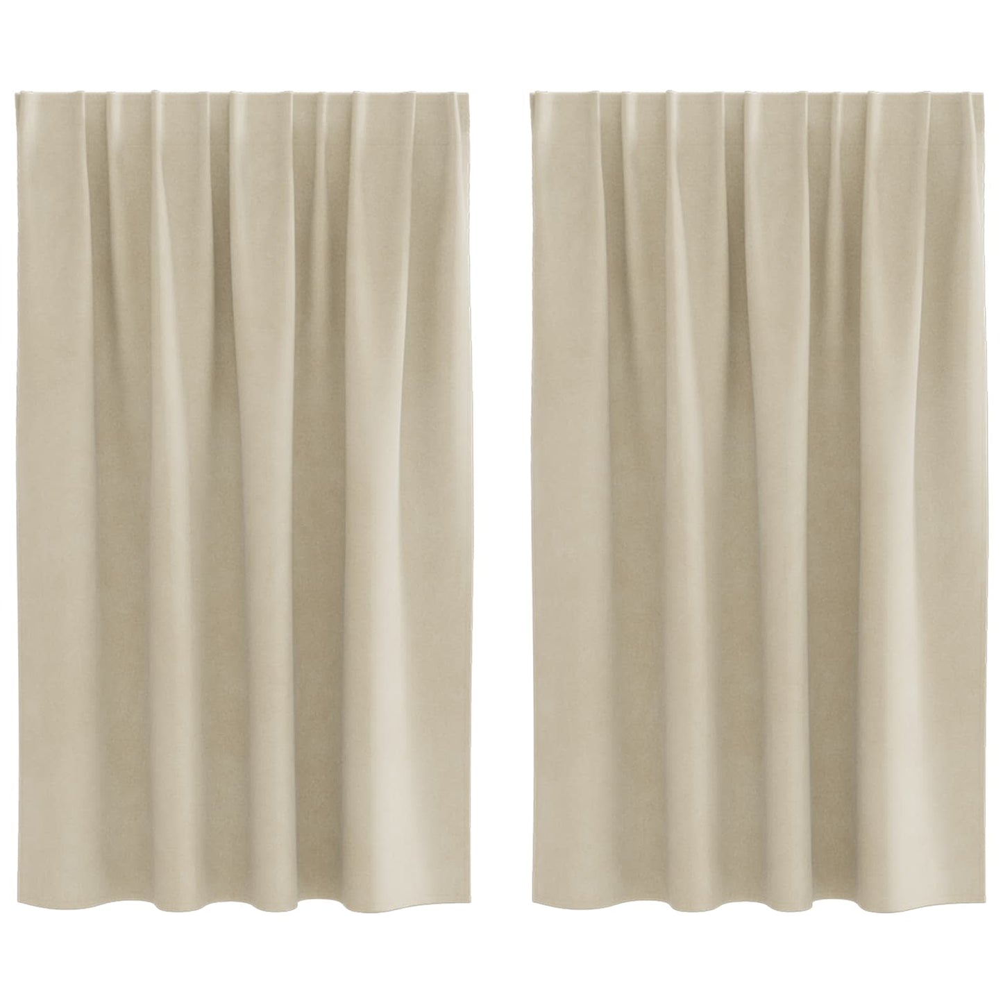Mørklægningsgardiner 2 stk. Creme 140 x 140 cm Fløjl