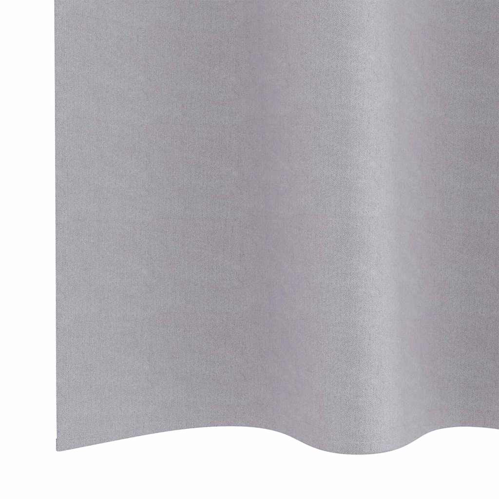 Mørklægningsgardiner med ringe 2 stk. Metal Grå 140 x 140 cm