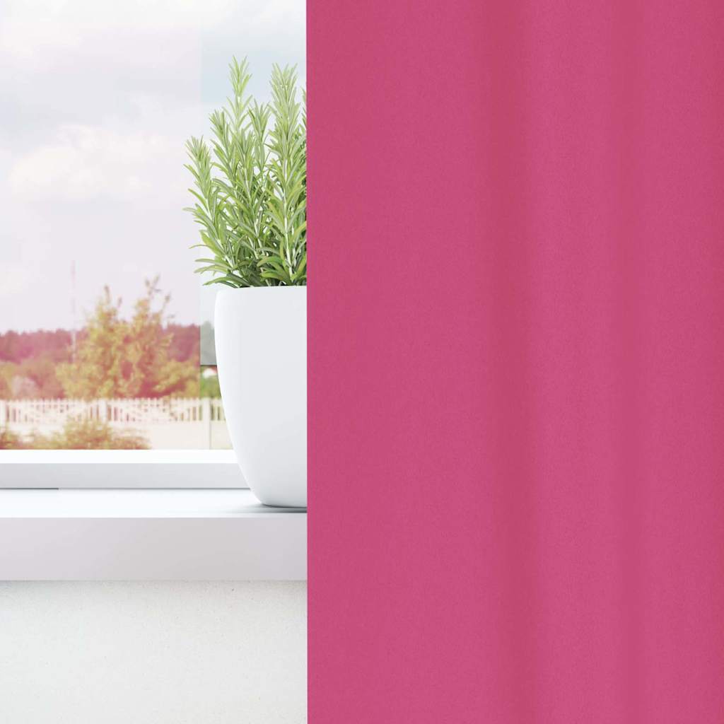 Mørklægningsgardiner med ringe 2 stk. Lys Pink 225 x 140 cm