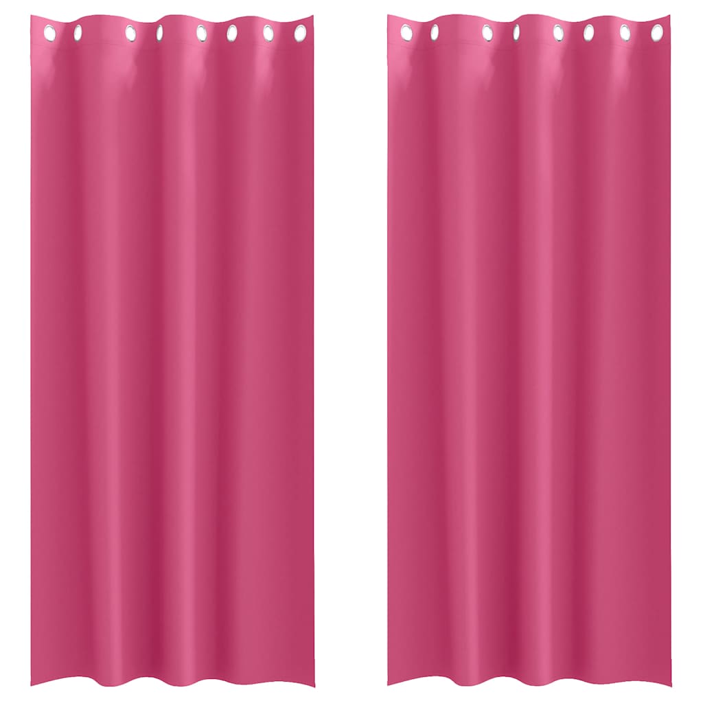 Mørklægningsgardiner med ringe 2 stk. Lys Pink 225 x 140 cm
