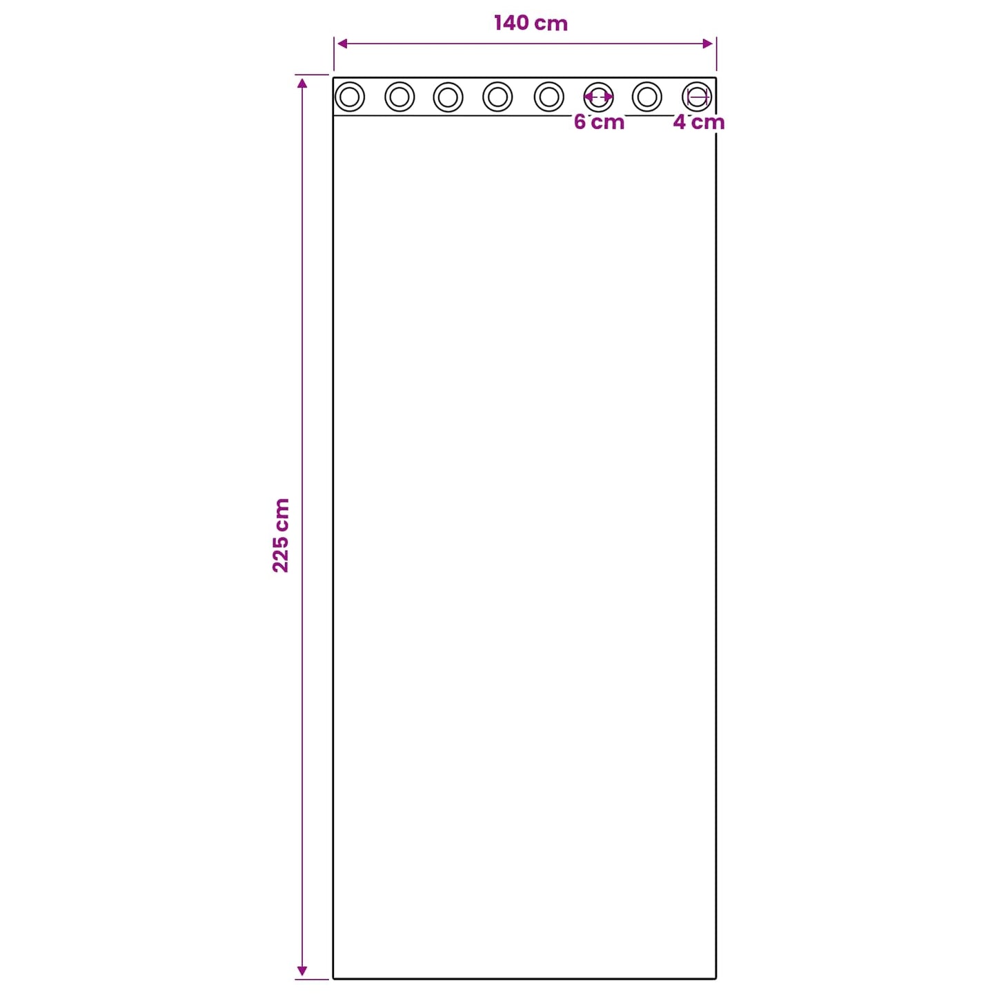 Mørklægningsgardiner med ringe 2 stk. Lys Pink 225 x 140 cm