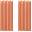 Mørklægningsgardiner med ringe 2 stk. Terrakotta 245 x 140 cm