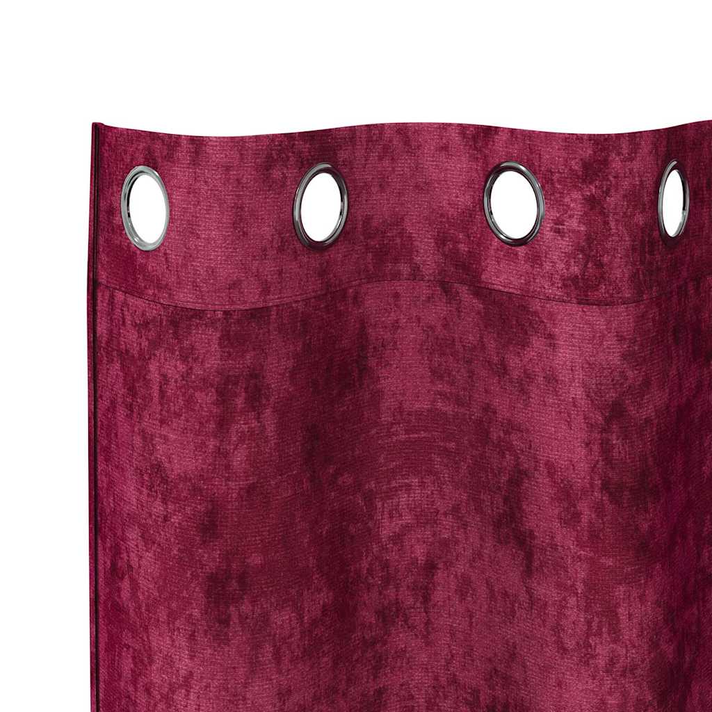 Velour Gardiner 2 stk. Vinrød 245 x 140 cm Fløjl