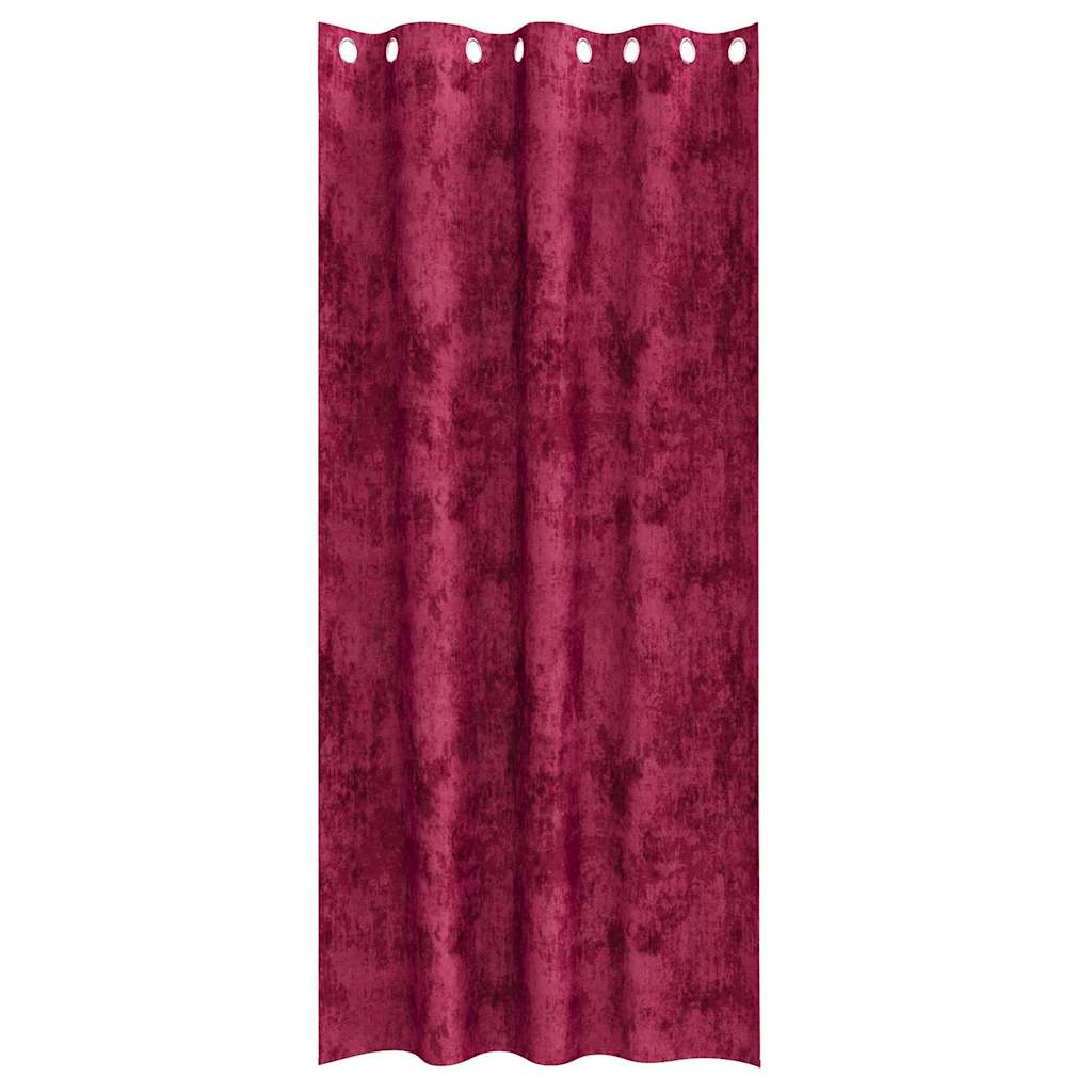 Velour Gardiner 2 stk. Vinrød 245 x 140 cm Fløjl