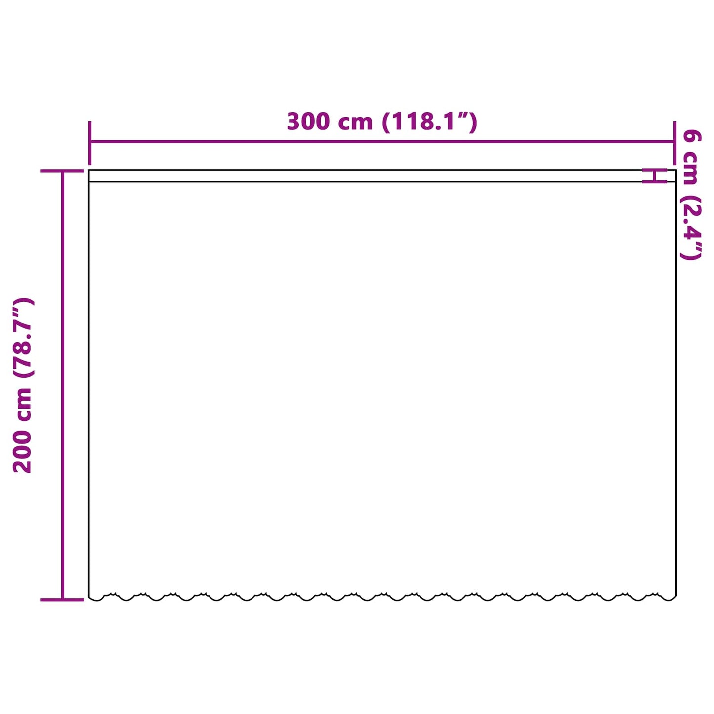 Lace Gardin Hvid 200 x 300 cm Polyester
