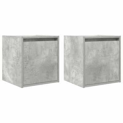 væghængte sengeborde 2 stk. 38x34x40 cm betongrå