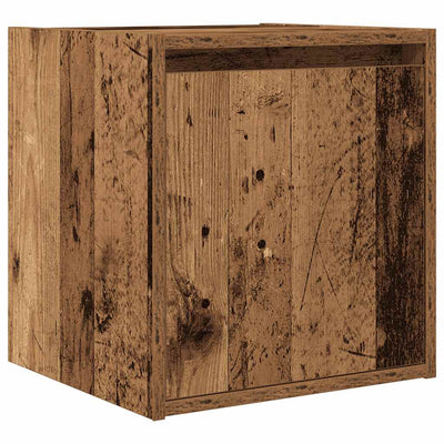 væghængt sengebord 38x34x40 cm antikt træ