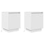sengeskabe 2 stk. med LED-lys 38x34x50 cm hvid