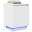 sengeskabe 2 stk. med LED-lys 38x34x50 cm hvid