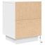 sengeskabe 2 stk. med LED-lys 38x34x50 cm hvid
