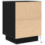 sengeskabe 2 stk. med LED-lys 38x34x50 cm sort