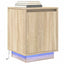 Sengeskab med LED-lys Sonoma Eg 38x34x50 cm