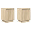 sengeskabe 2 stk. med LED-lys 38x34x50 cm sonoma-eg